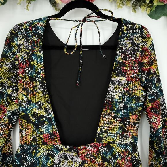 Love Sadie Abstract Houndstooth Print Long Sleeve Fit and Flare Dress Small NWT - Picture 11 of 13